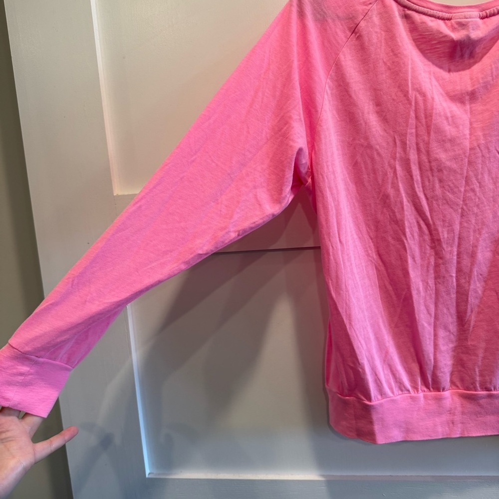 PINK Victoria's Secret Hot Pink Long Sleeve Top - Picture 5 of 6